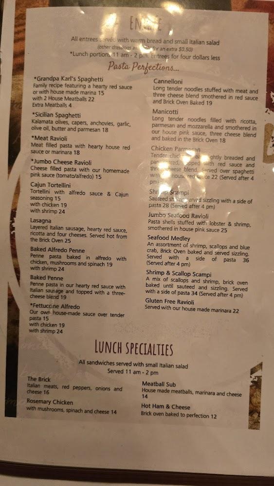 The Brick Oven Menu image 1