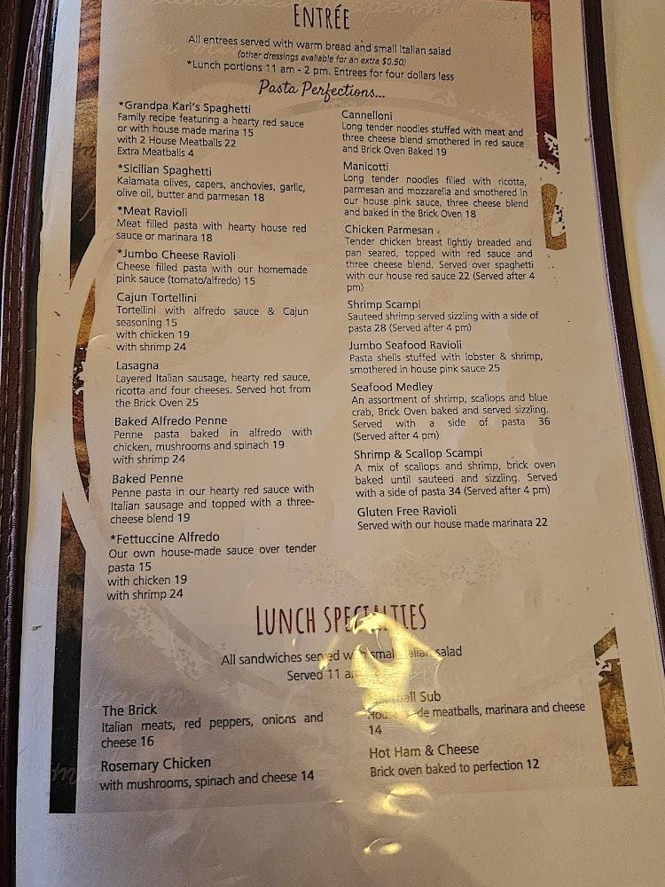 The Brick Oven Menu image 2
